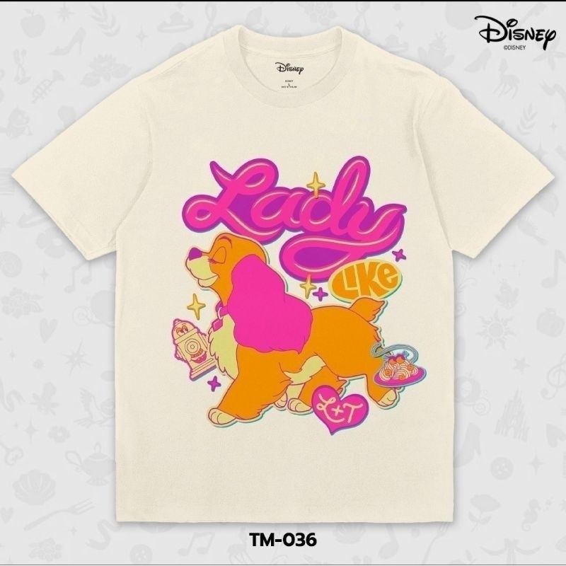 ใหม่ เสื้อDisney ลาย Lady ( lady and the tramp ) สีครีม (TM-036)