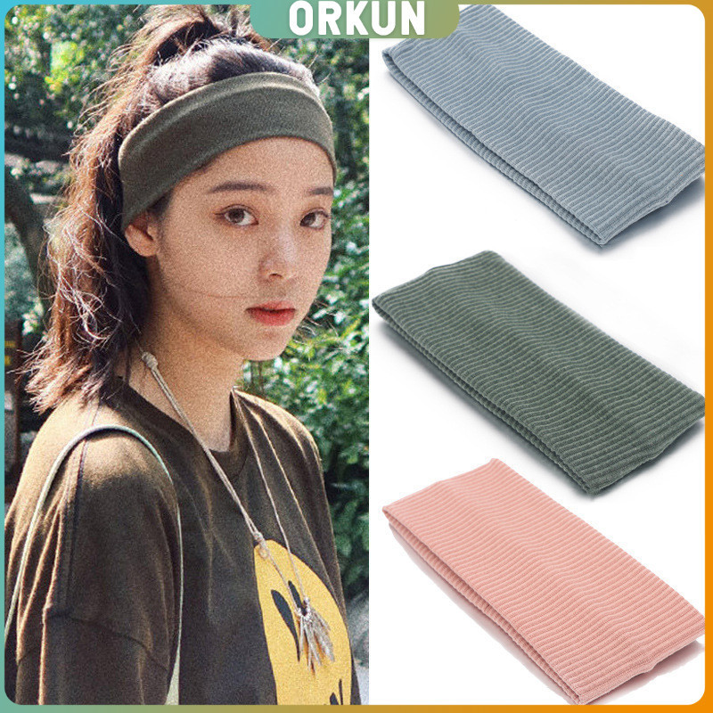Orkun ผ้าคาดผม แบบดูดซับเหงื่อ ทรงสปอร์ต ที่คาดผมแฟชั่น sports hair band