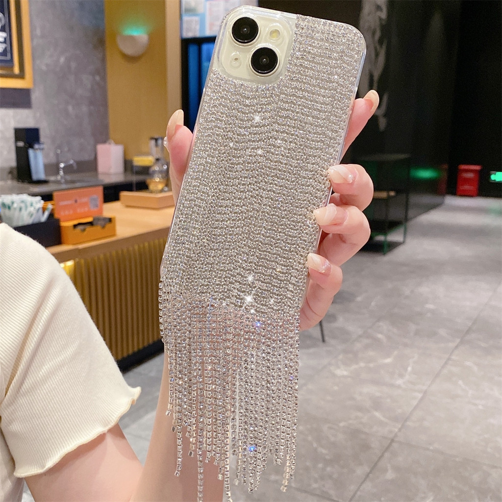 SAMSUNG สําหรับsamsung S24 S23 S22 S21 S20 S10 S9 S8 Plus Ultra FE Rhinestoneกรณี,FringeกระโปรงออกแบบLuxury Sparkly BlingเพชรเงาGlitterชุบคริสตัลเคสโทรศัพท์ผู้หญิงสาว