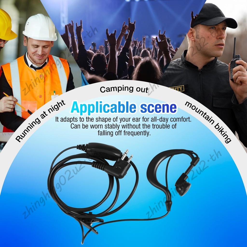 ชุดหูฟังหูฟังวิทยุสองทางพร้อม PTT Miniphone 2-Pin Walkie Talkies CLS1110 CP200 CP185 GP88-Soft Comfort Fit สําหรับสวมใส่ยาว & Crystal Clear