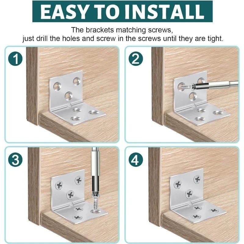 วงเล็บมุม90องศามุมขวา-รูปตัว ล สแตนเลสวงเล็บไม้เฟอร์นิเจอร์ตู้ตัวเชื่อมต่อ-วงเล็บมุมฮาร์ดแวร์บ้านเครื่องมือเชื่อมต่อ - รูปที่ 7