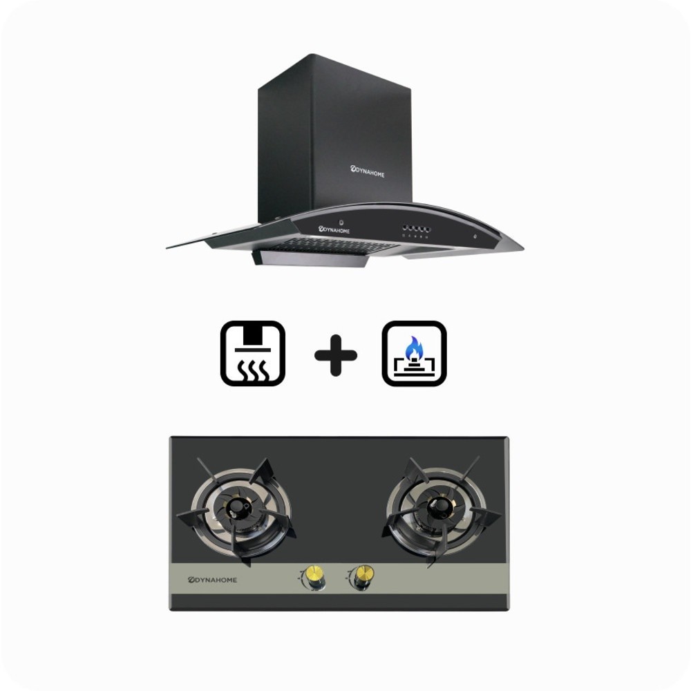 closeofficalshop DYNAHOME ชุดเซ็ทเครื่องดูดควัน DH-800-BK + เตาฝัง DH-2000G สีดำ สินค้าดีมีคุณภาพ