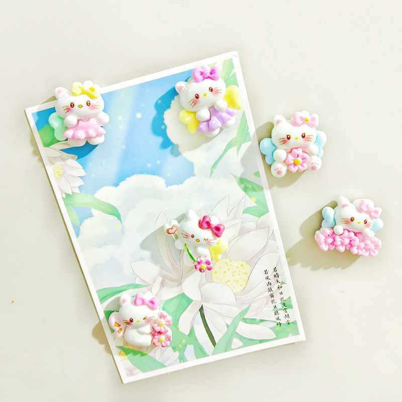 แม่เหล็กติดตู้เย็น เคที น่ารัก/อุปกรณ์ตกแต่งตู้/เครื่องประดับ 3ง/กระดานข้อความ
