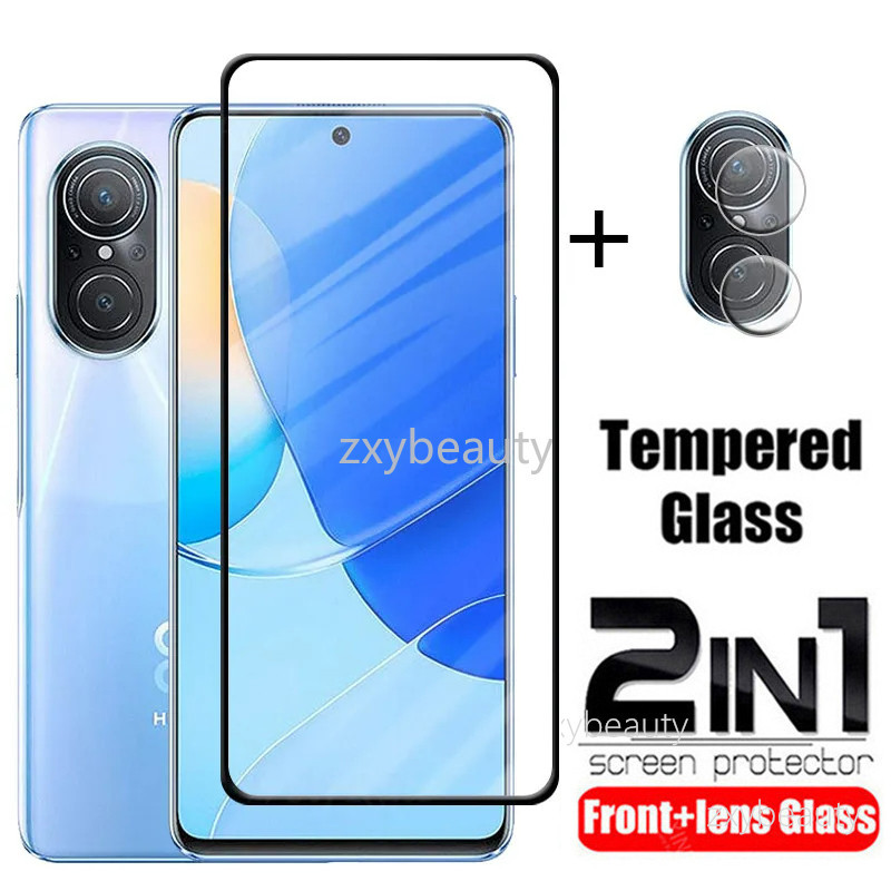 Huawei Nova 9 SE 2024 4G 5G ป้องกันหน้าจอ 2in1 กระจกนิรภัยสําหรับ Nova9SE 9SE ฟิล์มเลนส์กล้องโทรศัพท์กระจกป้องกัน