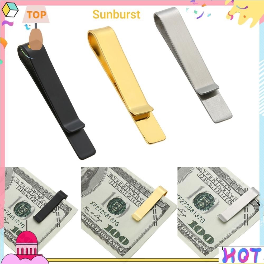 1ชิ้นผู้ถือหนีบเงินสดผู้ถือบัตรเครดิตแบบพกพาที่ใช้งานได้จริงสําหรับปลอกคอบัตรเงินสด [Sunburst11.th]