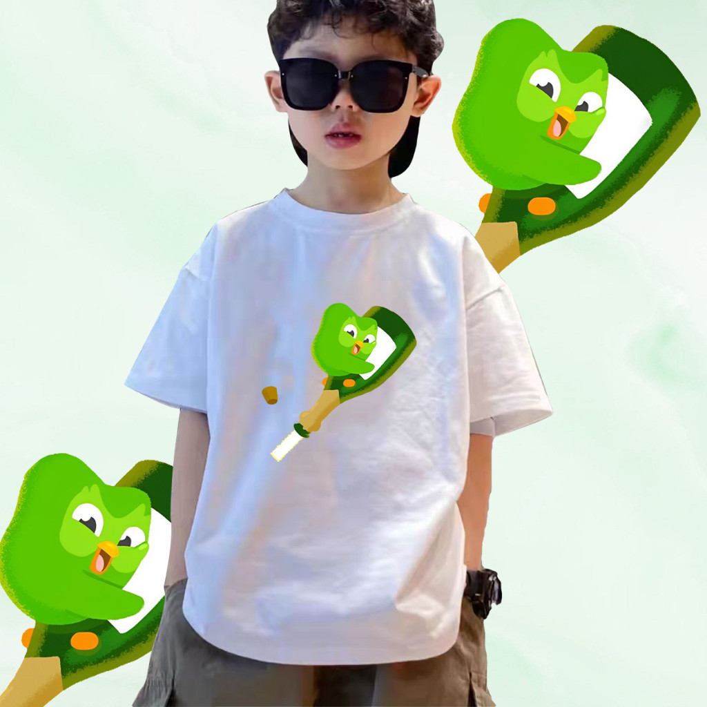 เสื้อเด็ก duolingo เสื้อเกมส์ สำหรับเด็กและผู้ใหญ่ N0.005 สี ผ้าใส่สบาย