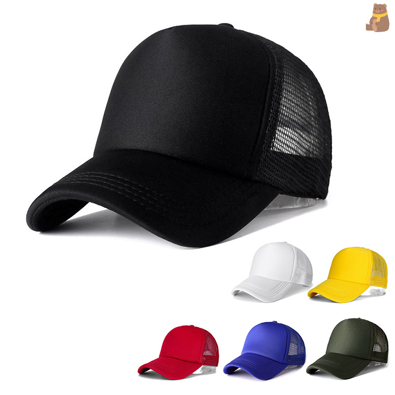 [TA] 1 PCS Unisex Casual Plain ตาข่ายเบสบอลปรับ Snapback หมวกสําหรับผู้หญิงผู้ชาย Hip Hop Trucker Streetwear พ่อหมวก TH