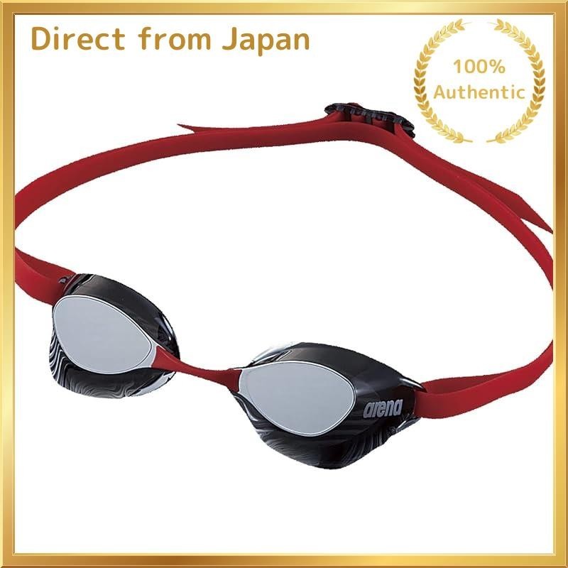 [FINA Approved] arena Swimming Goggles Unisex for Racing [Aquaforce Swift] Silver x Smoke x Red Free