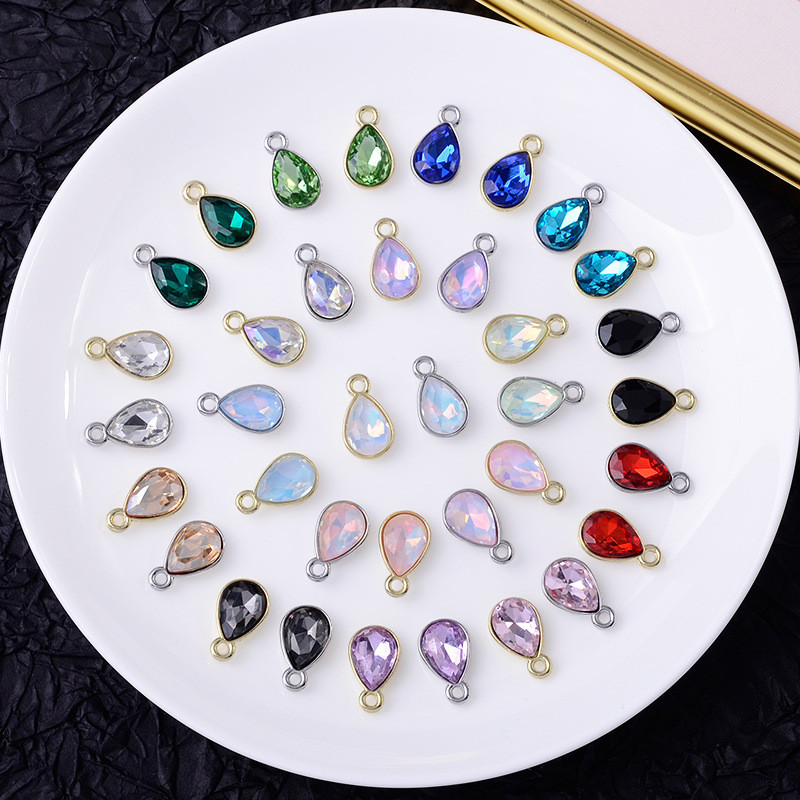 7 * 10 มม. Water Drop แขวนเดี่ยวเครื่องประดับ DIY Simple Generous ต่างหูไหล Water Drop จี้ DIY เครื่องประดับวัสดุ