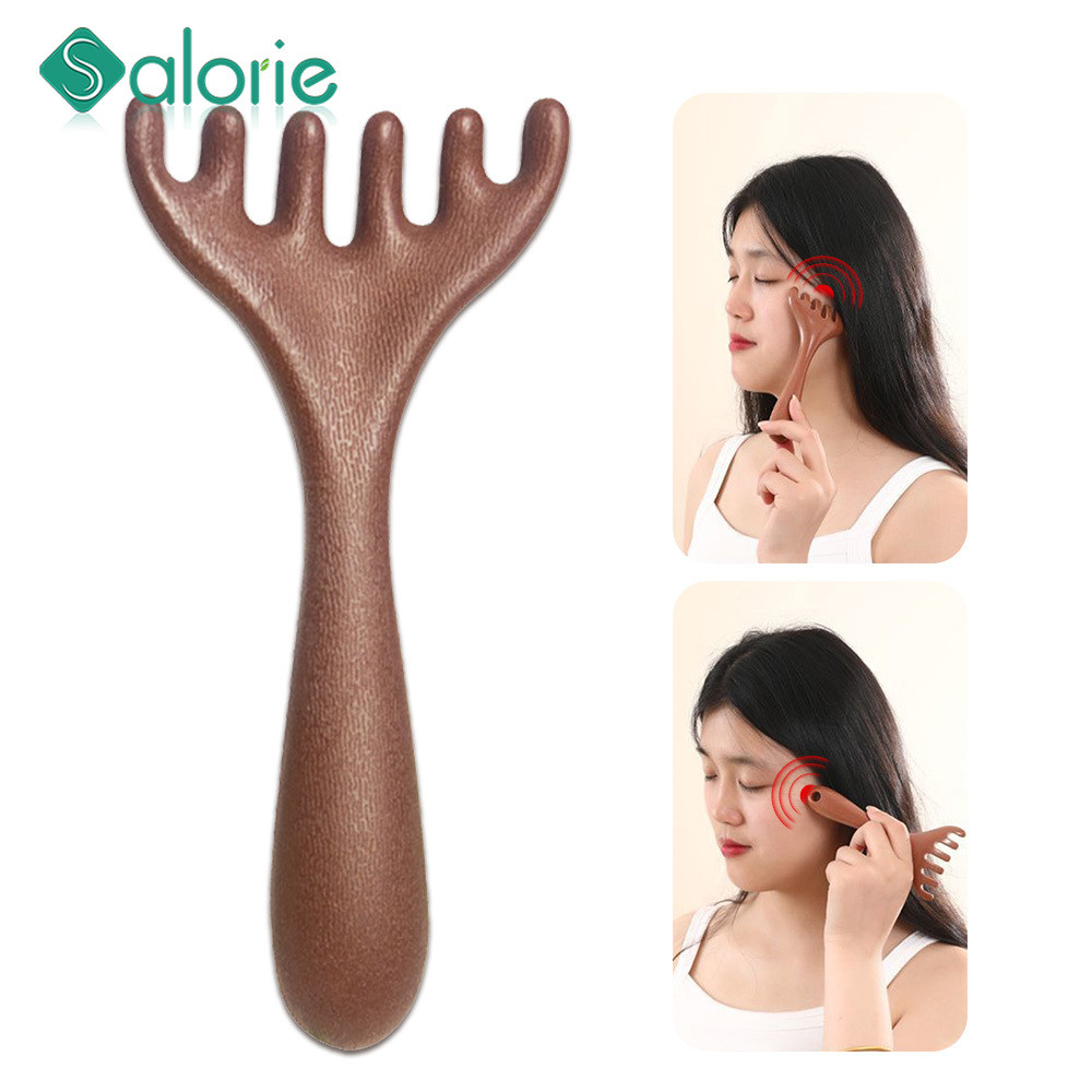 Salorie หกกรงเล็บหัว Meridian หวีนวดนวดหนังศีรษะ Gua Sha เครื่องมือ Back Scratcher สปามือถือ Meridian หวีนวด