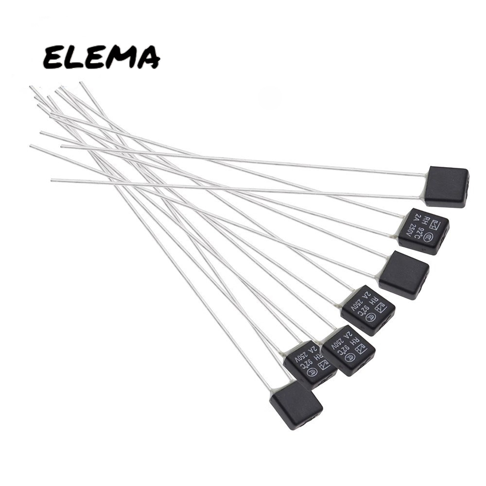 10 ชิ้นอุณหภูมิฟิวส์พัดลมมอเตอร์ฟิวส์ความร้อน 2A 250V RH 115 120 125 130 135 140 145 150 องศาสีดําสแควร์ฟิวส์