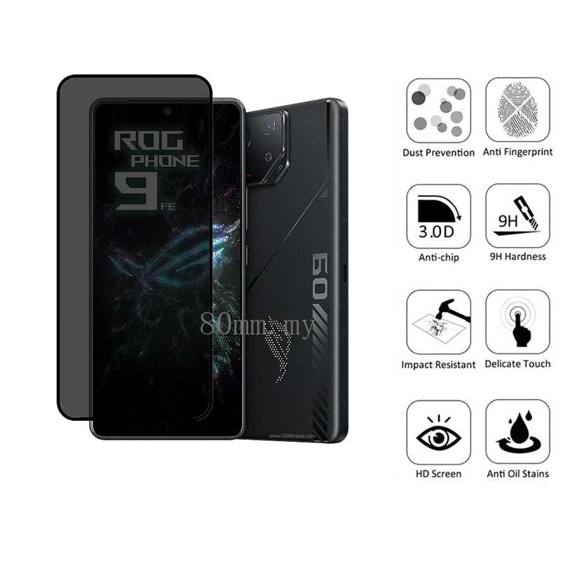 ฟิล์ม ASUS Rog Phone 9 FE ตัวป้องกันหน้าจอความเป็นส่วนตัวสำหรับ ASUS Rog Phone 9 FE Pro 8 7 6 6D Ultimate 5 5s Pro 3 Strix 2 ฟิล์ม กระจกนิรภัยป้องกันสายลับและตัวป้องกันกล้อง