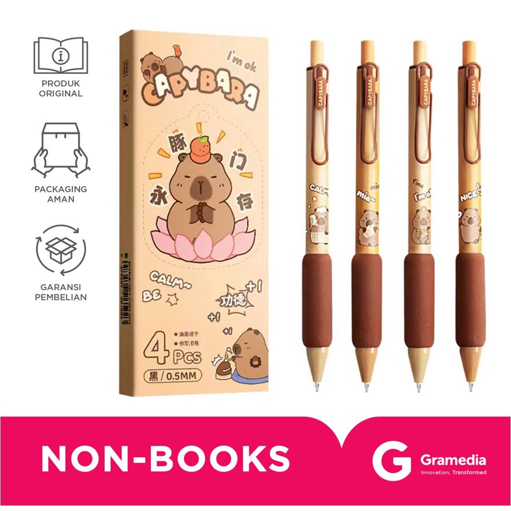 LANGUO PRESS GEL PEN DODOO CAPYBARA BLACK D1011-JZ