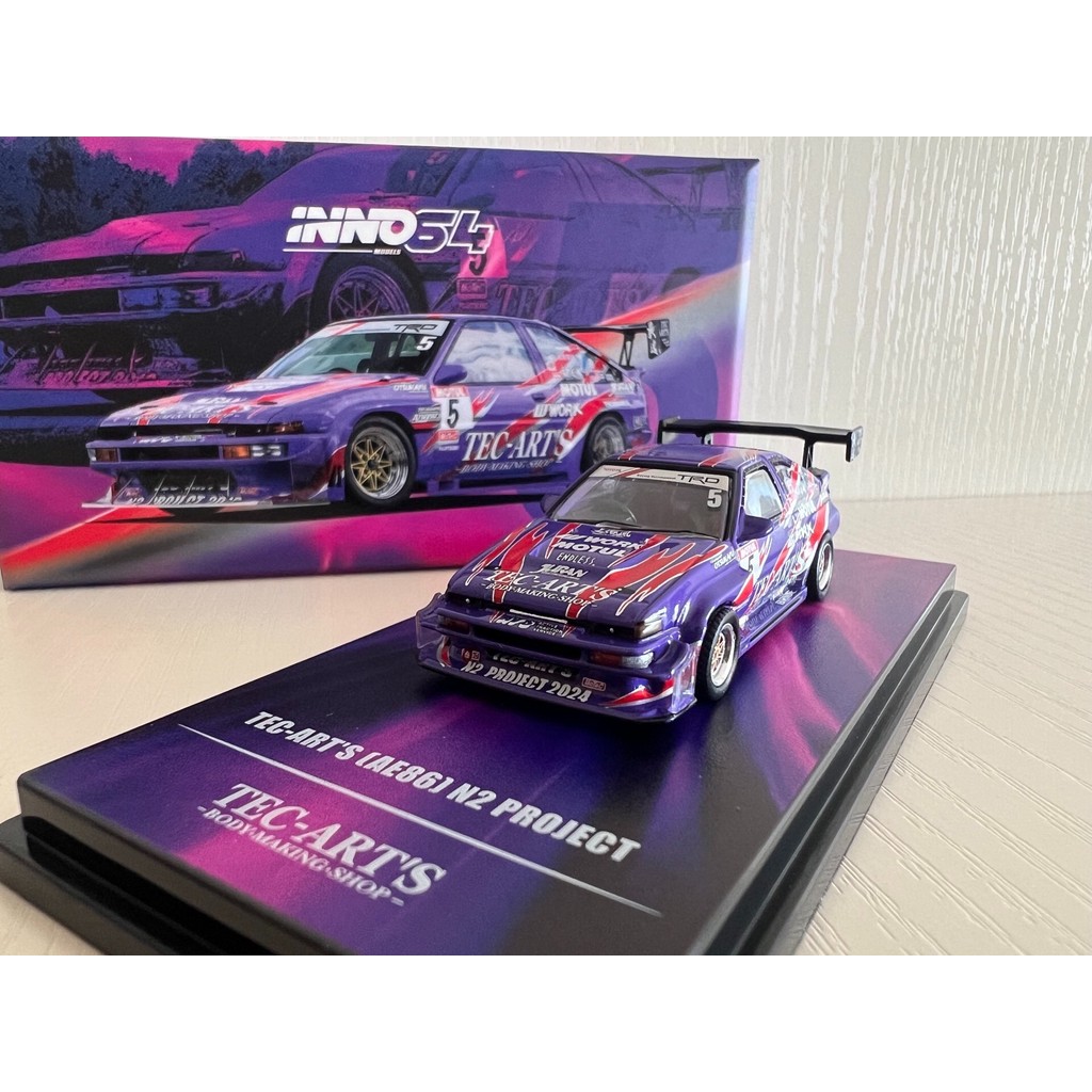 Inno 1:64 TOYOTA จักรโพ้ง SPRINTER TRUENO AE86 N2 PROJECT โดย Tec-Arts IN64-AE86N2-TECART