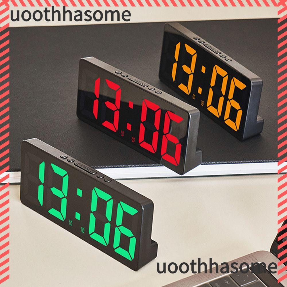Uothhasome นาฬิกาปลุกตกแต่งบ้านนาฬิกาตัวเลข Backlight Nightlight LED Digital