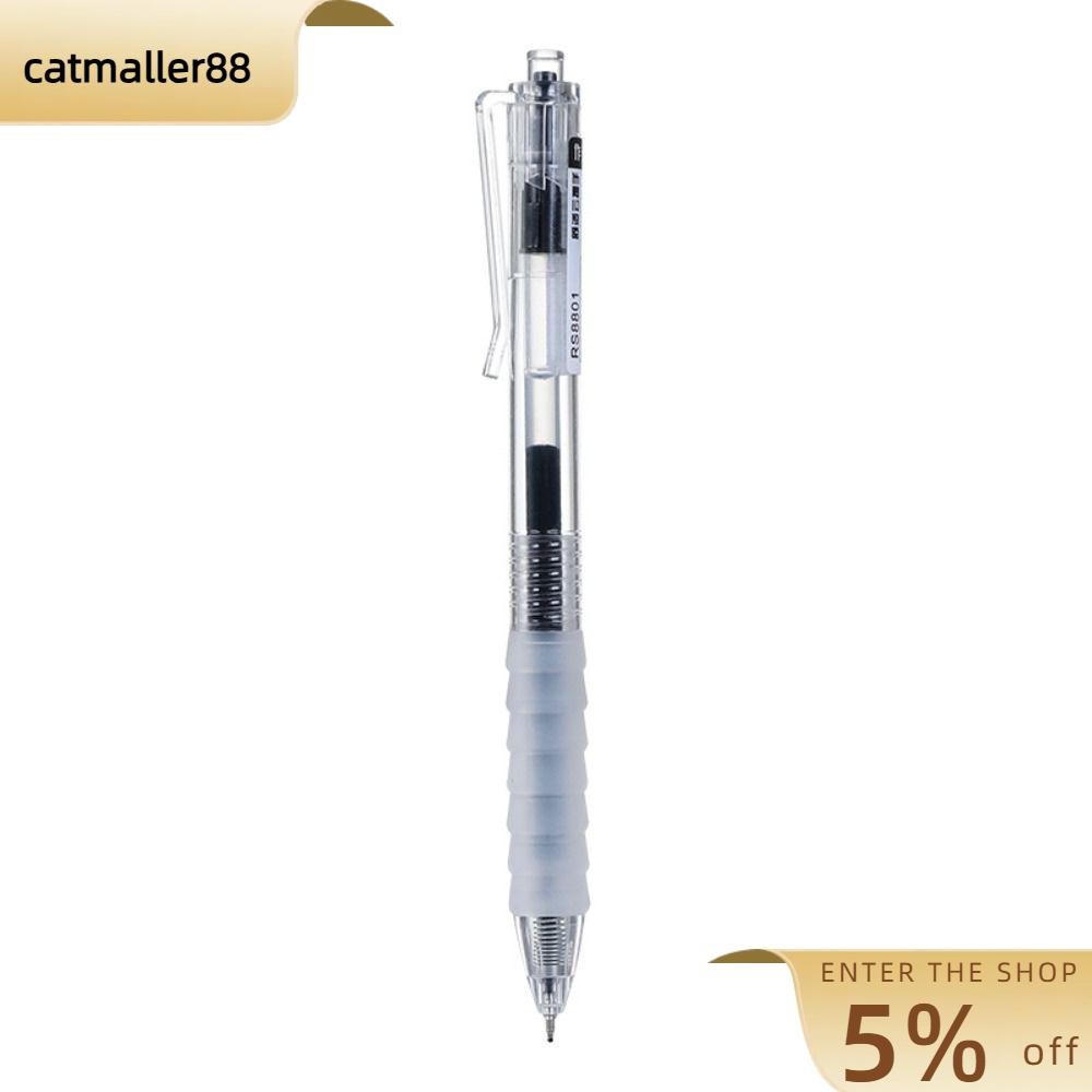 Catmaller88 ปากกาเจล แบบกด 0.5 มม. ปลายปากกา Neutral Pen, Simple Quick-drying Black/Blue/Red Ink ปากกาลูกลื่นเครื่องเขียน