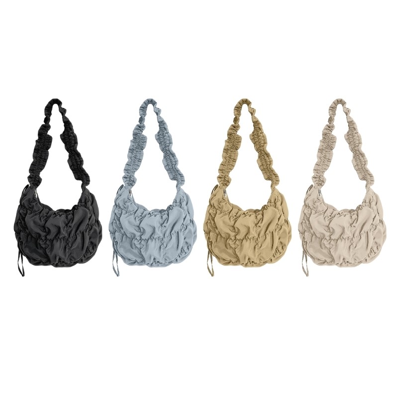 Seng Women Cloud Bag Casual Shoulder Bag Solid Color Crossbody Bag Commuting Bag