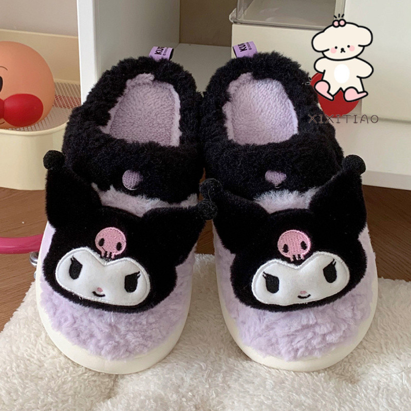 Xitiao Sanrio Hello Kitty รองเท้าแตะผ้าฝ้ายอุ่นตุ๊กตานักเรียนหญิงบ้านห้องนอนนุ่มสบายแต่เพียงผู้เดียว