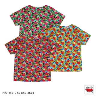 เสื้อแตงโม (SUIKA) - เสื้อผ้าป่านมัสลิน คอปาดกระดุมหลัง 3 เม…