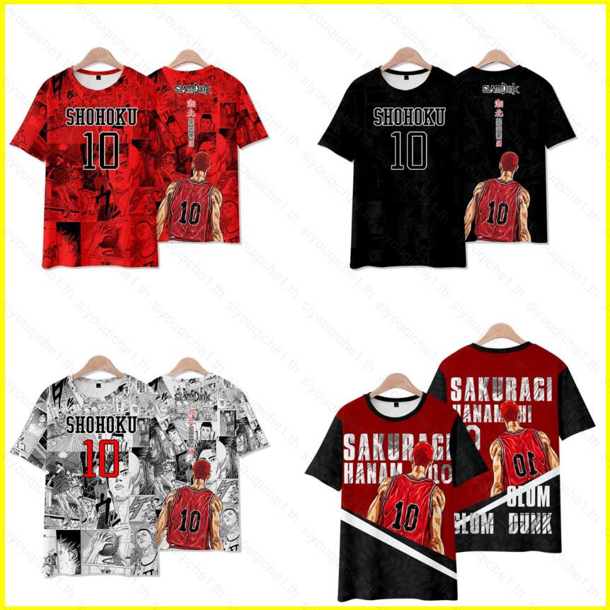 Sy1 Slam Dunk อะนิเมะ Tshirt แขนสั้นคอสเพลย์ Sakuragi Hanamichi Shohoku กราฟิก Tee แฟชั่น 3D เสื้อ Plus ขนาด Y