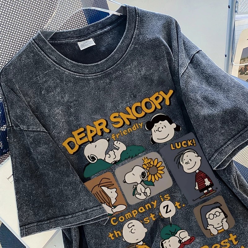 ลายการ์ตูน cotton100 เนื้อผ้านิ่มม ใส่สบาย เสื้อโอเวอร์ไซส์ผู้หญิงวินเทจเท่ๆ แฟชั่นมาใหม่ 3XL