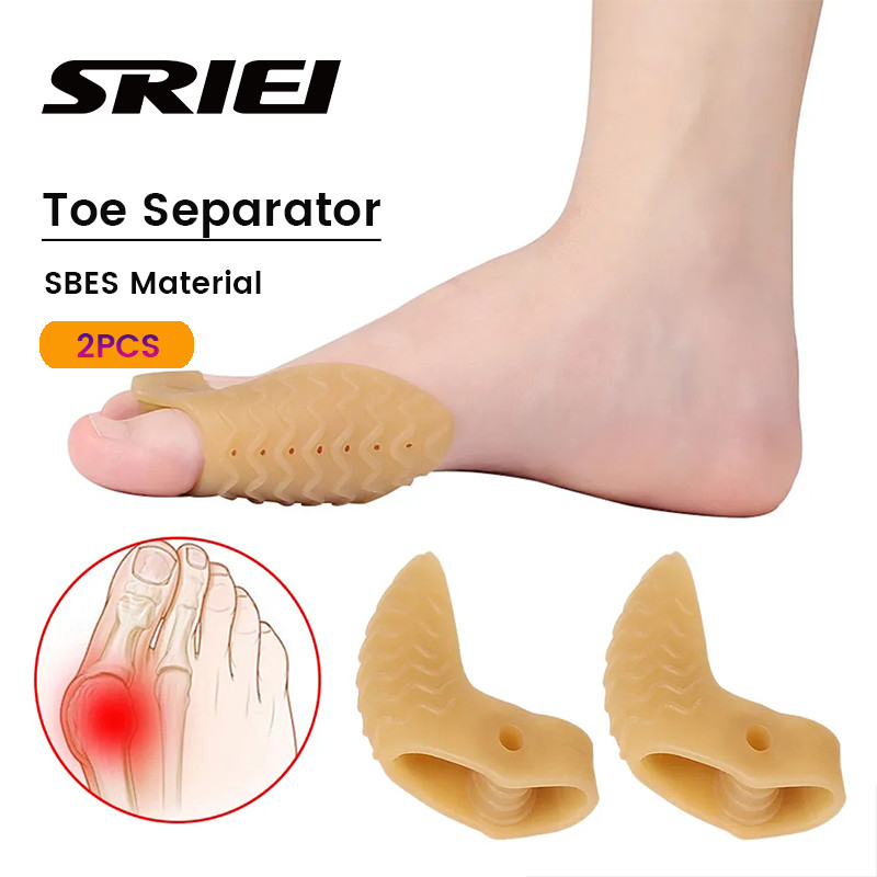 Sriei 2 ชิ้น Bunion Corrector Toe Separators Hallux Valgus Soft Gel Pads Bunion Support Splint สําหรับเท้าทับซ้อนกัน Straighter