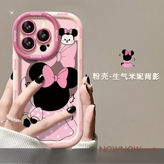 สําหรับ IPhone 16 15 14 13 12 11 Pro Max X XR XS Max 7 8 Plus การ์ตูน Mickey น่ารักคู่ 3D หูเคสโทรศัพท์ปกอ่อน