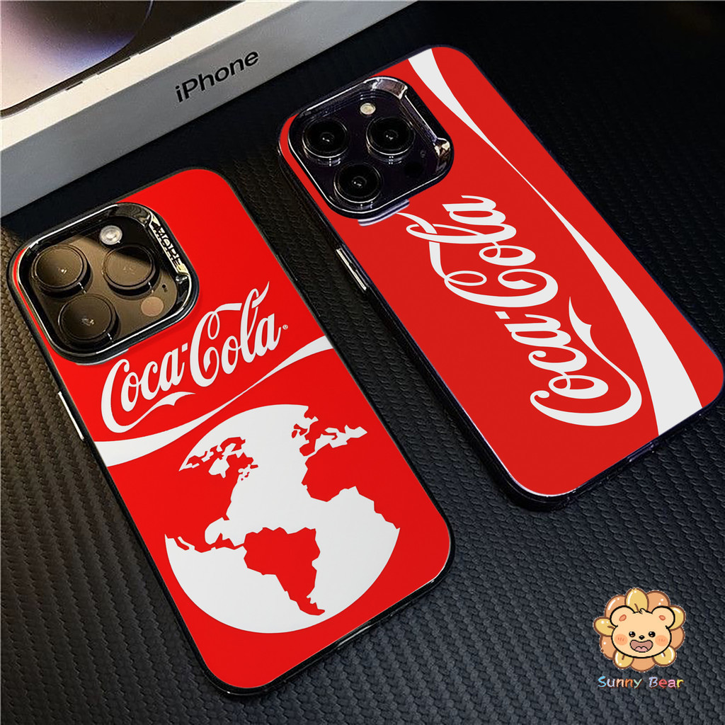 เคสไอโฟนiPhone 16 Pro Maxแฟชั่นโค้กSimple สีทึบ Frosted Electroplate เลนส์ป้องกันเคสโทรศัพท์สําหรับ iPhone 16 Pro Max 15 11 7plus 14 12 13 7 8 Plus XR XS