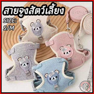 สายจูงรูปหมีน้อยสำหรับสัตว์เลี้ยง แมว กระต่าย หมา ใช้ได้