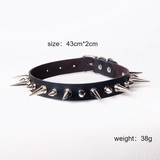 Punk Gothic Rivet Choker สร้อยคอ Harajuku หนังสีดําสร้อยคอเครื่องประดับอุปกรณ์เสริม