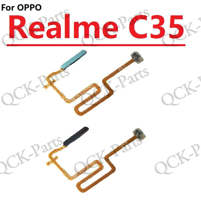 Home flex สําหรับ OPPO Realme C35 Finger พิมพ์เซ็นเซอร์ลายนิ้วมือปุ่มพลังงาน flex