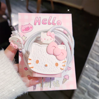 พร้อมส่งจากไทย ชุดพันสาย เคสหัวชาร์จ ลายการ์ตูน ตัวถนอมสาย USB 20w 18w 35W
