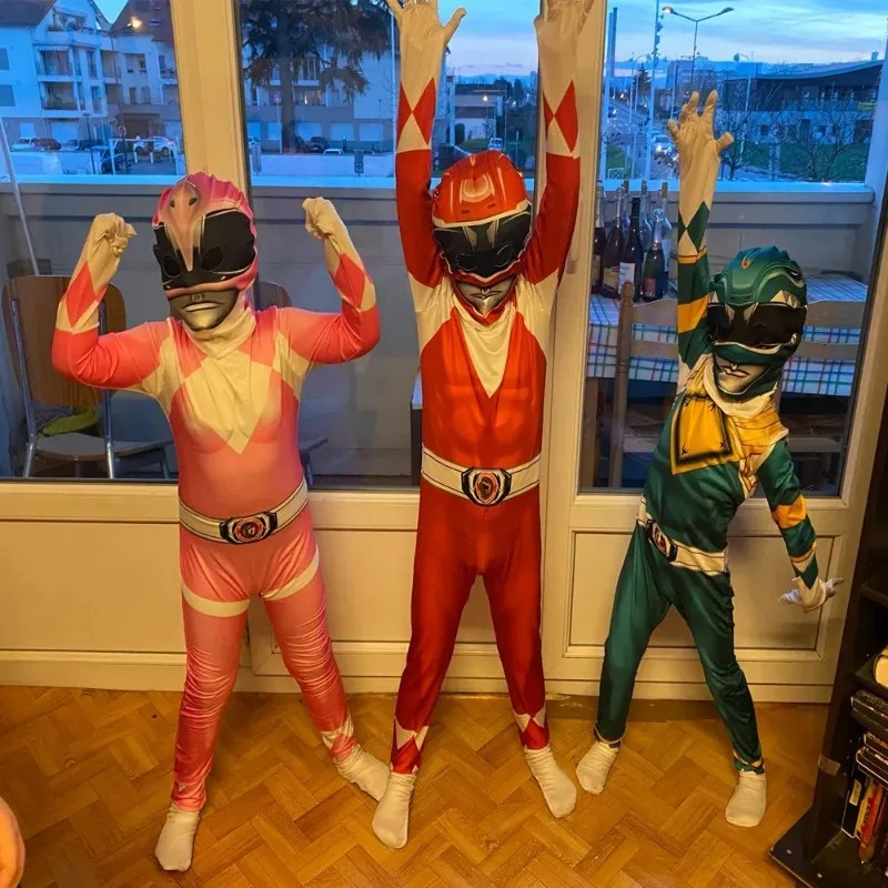 🥰24 จัดส่งจากประเทศไทย Fantasia Power Samurai Rangers Cosplay Costume for Adult Men Superhero Cospla
