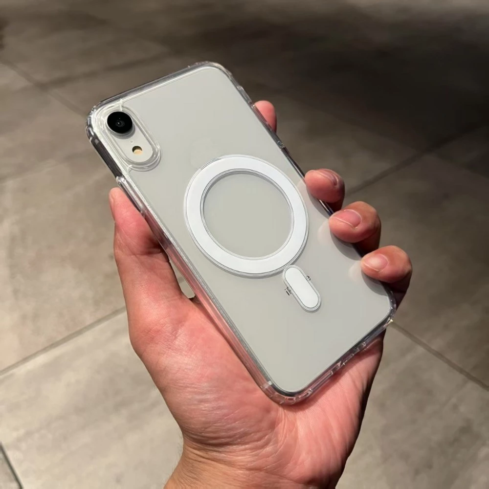 เหมาะสําหรับ iPhone XR X XS Max 11 12 13 14 15 16 Pro Max 7 8 Plus 13Mini 12mini 16E คลาสสิกโปร่งใสแม่เหล็กเคสโทรศัพท์