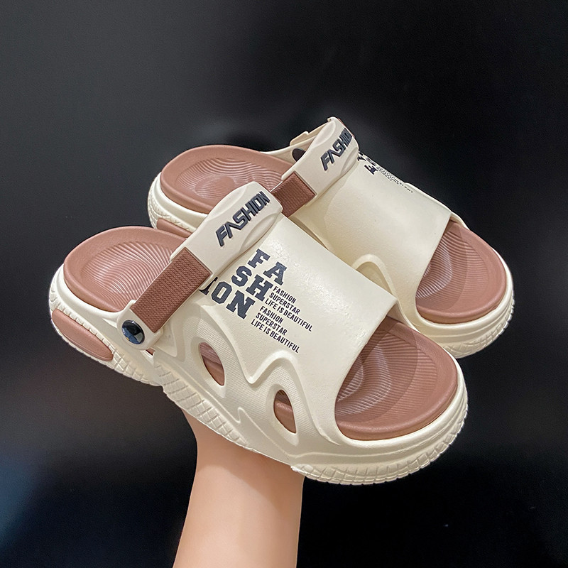 34-47 ขนาดใหญ่คู่ชายหาดสองสวมรองเท้าแตะลําลองระบายอากาศกลางแจ้งกันลื่นผู้ชายผู้หญิง