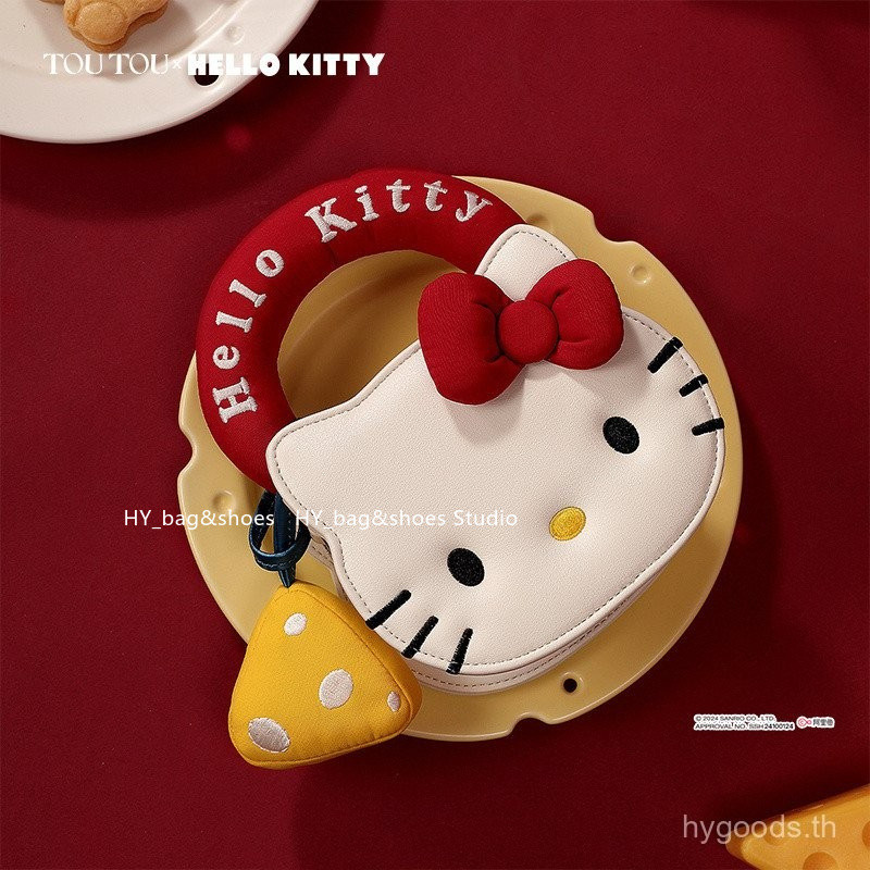 กระเป๋า TOUTOU Sanrio Hello Kitty KT กระเป๋าสะพายไหล่เดี่ยวแบบถือและสะพายข้าง