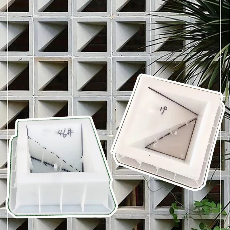 ซีเมนต์กลวงอิฐแม่พิมพ์เรขาคณิตพลาสติกโมเดิร์น 3d diy air-brick ตารางตกแต่งพาร์ทิชันเปิดสวนผนังพื้นหลังแม่พิมพ์