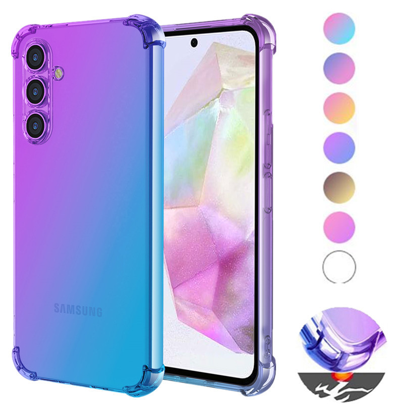SAMSUNG สําหรับsamsung Galaxy A26 A36 A56 A16 5G A06 น่ารักGradient Slim Anti Scratchยืดหยุ่นTPUกันกระแทกฝาครอบโทรศัพท์กรณี