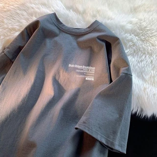 (จัดส่งตลอด 24 ชั่วโมง) เสื้อยืด Oversize ลาย 'Brain Stem Breakdown' สไตล์มินิมอล คอตตอน 100%