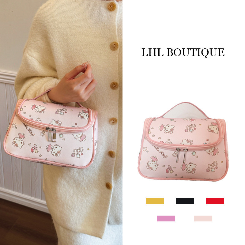 LHL BOUTIQUE กระเป๋าเครื่องสำอางค์ HelloKitty กันน้ำผู้หญิง การ์ตูน น่ารัก
