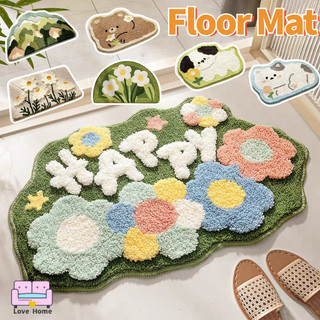 Carpet Flocking Household Absorbent Non-slip Mat Cartoon Room Carpet Basahan Doormat Home Decoration