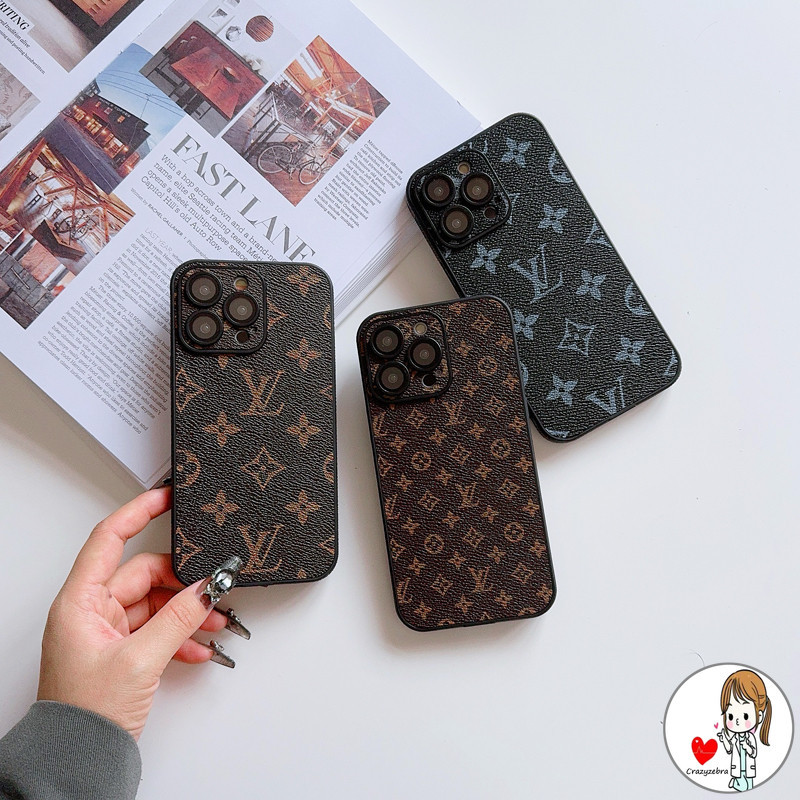 LV LOUIS VUITTON เคสโทรศัพท์มือถือหนัง PC กํามะหยี่ หรูหรา สําหรับ iPhone 11 12 13 14 15 pro max