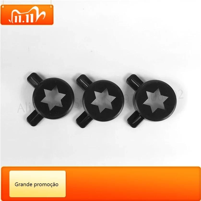Laz 3 สีดํา Hexagram Modeling Caps ชิ้นส่วนใหม่ MQL Soft Serve เครื่องไอศกรีมอุปกรณ์แม่พิมพ์ฝาปิดเส้นผ่านศูนย์กลางภายใน 28 มม.
