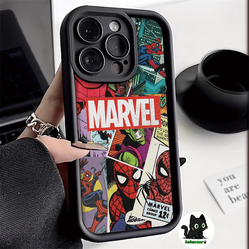 GOOD CASE สินค้า1บาท IPHONE 11 13 15 14 12 Pro Max 15 14 6 7 8Plus X XR XS MAX ซูเปอร์ SpidermanTPUเลนส์ป้องกันกรณีนุ่ม