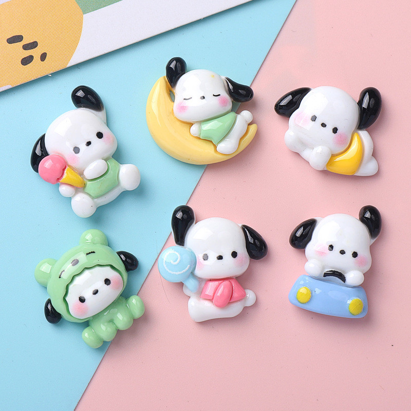 [3 @] เครื่องประดับ กิ๊บติดผมเรซิ่น รูปการ์ตูนลูกสุนัขน่ารัก แฮนด์เมด diy