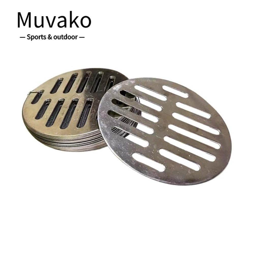 Muvako ฝาครอบท่อระบายน้ํา สเตนเลส สีเงิน ฝาครอบตะแกรงกลม กันสนิม ป้องกันการปิดกั้น ทรงกลม ท่อระบายน้ํา ระเบียง ห้องน้ํา