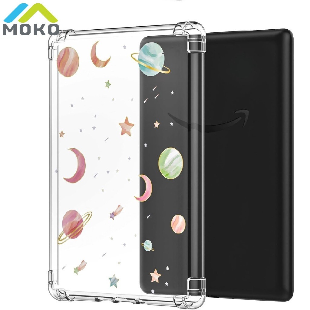 Moko เคสโทรศัพท์มือถือ TPU ใส แบบนิ่ม ลายดอกไม้ สําหรับ Kindle Paperwhite 6.8 นิ้ว (รุ่นที่ 11-2021) และ Kindle Paperwhite Signature Edition