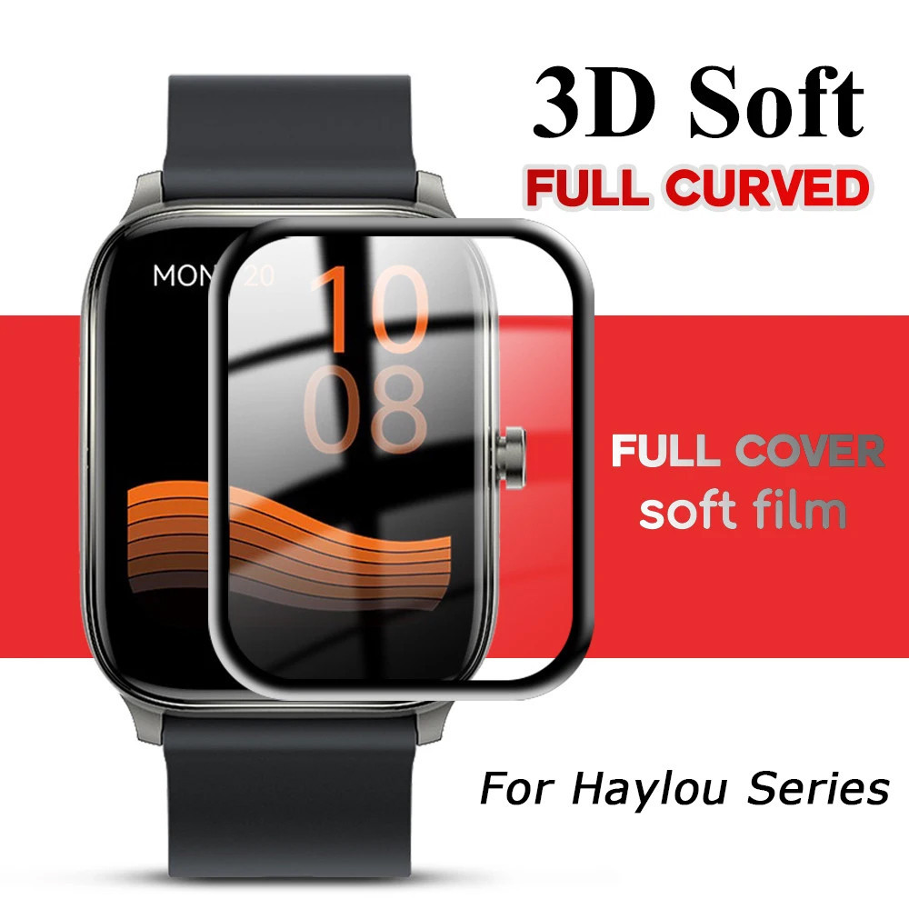 สําหรับ Haylou LS16 LS13 LS12 LS11 LS10 LS09B LS09A 3 ชิ้น 9D HD สีดําขอบกระจกนิรภัยฟิล์ม Anti Scrat