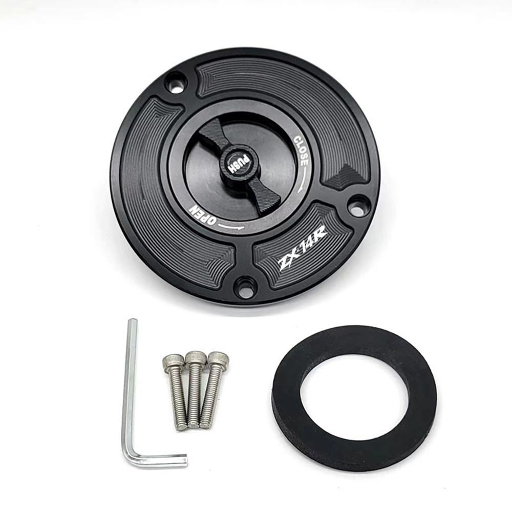 ฝาปิดถังน้ํามันเชื้อเพลิง CNC สําหรับรถจักรยานยนต์ KAWASAKI ZX6R ZX-6R 2007-2017 ZX10R ZX-10R 2006-2