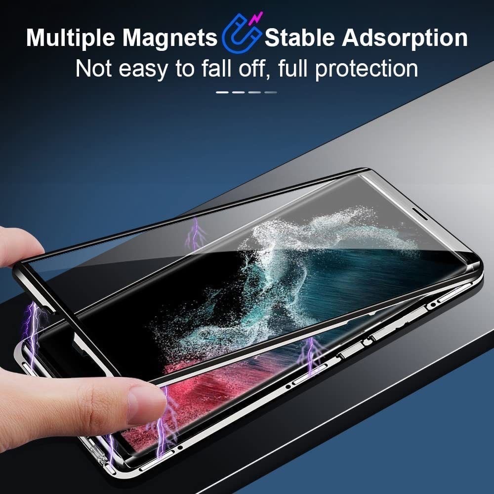 เคสโทรศัพท์มือถือแบบแก้ว แม่เหล็ก สองด้าน สําหรับ Samsung S24u Magnetic King S21 Galaxy S23u S22u